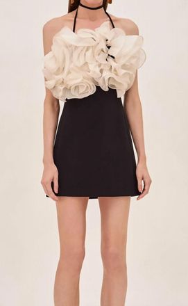 Alexis Aisha Short Dress In Black Ivory