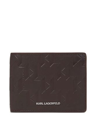Karl Lagerfeld K/Loom leather bi-fold wallet - men - Calf Leather - One Size - Brown