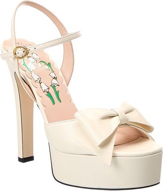 Valentino Vlogo Leather Platform Sandal