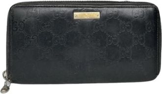 Gucci Pre-owned Vintage Leren Portemonnee - Dames - Vintage Accessoires - Zwart - ONE Size - Leer - Vintage