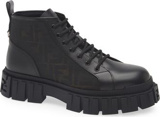 Fendi Force Biker Boot in Nero Tab Nero Nero at Nordstrom, Size 12Us