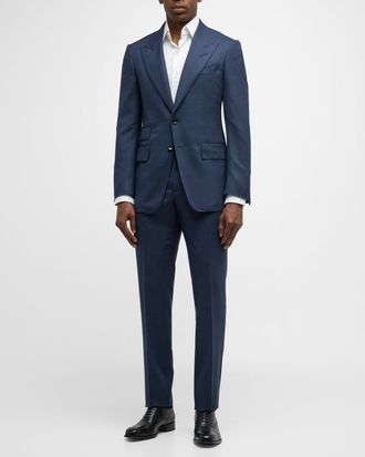 Tom Ford Mens Shelton Sharkskin Stretch Suit