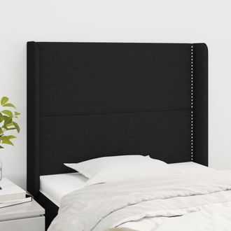 vidaXL Cabecero Con Orejas De Tela Negro 103x16x118/128 Cm Vidaxl
