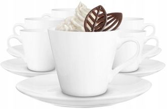 OEM 6 Tazas Blancas Con Platillos De 230 Ml Para Caf&eacute;