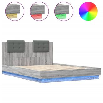 Berkfield Home Bed Frame with LED without Mattress Grey Sonoma 120x200 cm | Size: Small Double