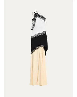 CHRISTOPHER ESBER Keira Split Lace One-Shoulder Cutaway Dress