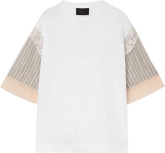 Simone Rocha T-shirt con orlo di pizzo - Bianco