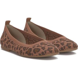 Lucky Brand Daneric Ballet Flat Womens M Red Leopards Slip On Shoes HTAT1216