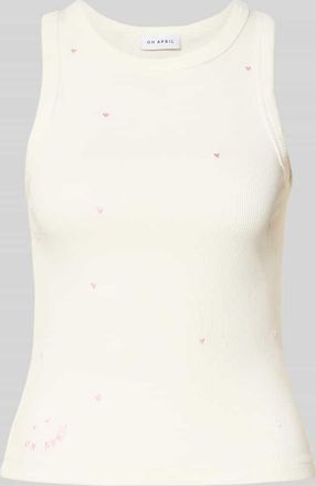 Oh April Tanktop in Ripp-Optik Modell Dany in Offwhite, Größe XL