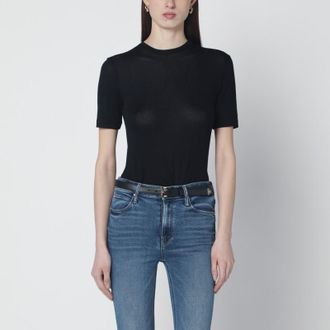 Toteme Black viscose jersey T-shirt