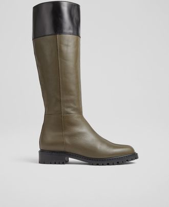 L.k. Bennett Womens Lincoln Knee Boots, Army Green - Size UK 6