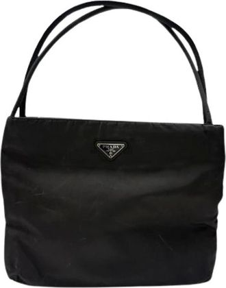 Prada Pre-owned Shoulder Bags, female, Black, Size: ONE SIZE Pre-owned Tessuto Nylon Tote Bag