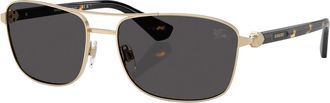 Burberry Dark Grey Rectangular Mens Sunglasses BE3163 110987 60