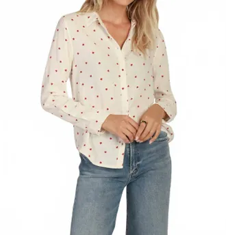 Dylan Hearts Button Down Shirt In White