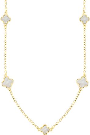 Adornia 36-Inch Mother-of-Pearl Flower Station Necklace in White at Nordstrom Rack
