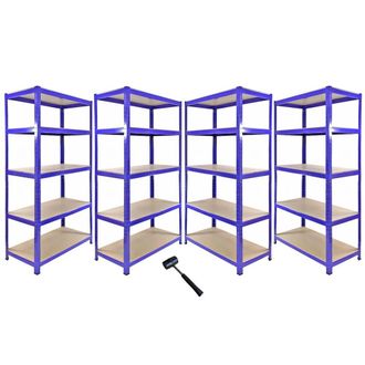 MonsterShop Monster Racking T-Rax Corner Shelving Unit & 4x 90cm Garage Storage in Blue | Size: 4x 90 cm