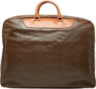 Celine Brown Pvc Leather Boston Bag (Pre-Owned)