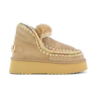 Mou Schoenen, Dames, Bruin, 39 EU, Wol, Eskimo 18 Platform Rhinestones