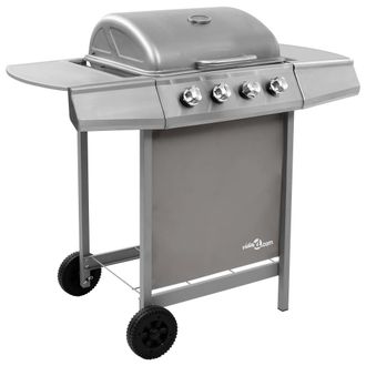 Berkfield Home Gas BBQ Grill with 4 Burners Silver (FR/BE/IT/UK/NL only)