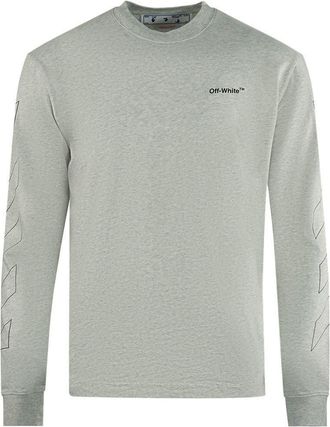 Off-white Skate Fit Diag Outline Grey Long Sleeve T-Shirt