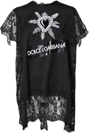 Dolce & Gabbana Dames, Tops, Zwart, Maat: XS Katoen