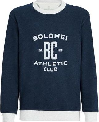 Brunello Cucinelli Cotton French terry sweatshirt in Navy Blue at Nordstrom, Size Xxx-Large Eu