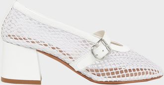 Alaia 55mm Fishnet Ballerina Pumps