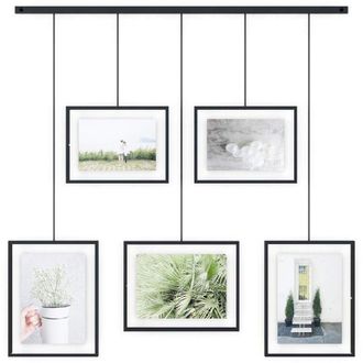 Umbra Exhibit Cornici multifoto stile galleria, Acciaio, Nero, 5 Cornici - Umbra