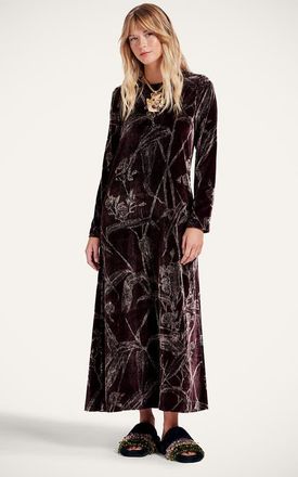 La DoubleJ Long Sleeve Swing Dress in Bamboo Burgundy at Nordstrom, Size Xx-Small