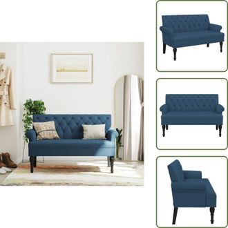 vidaXL Panca in tessuto - vidaXL Panca con Schienale Blu 120x62x75,5 cm in Tessuto - Panca per salotto