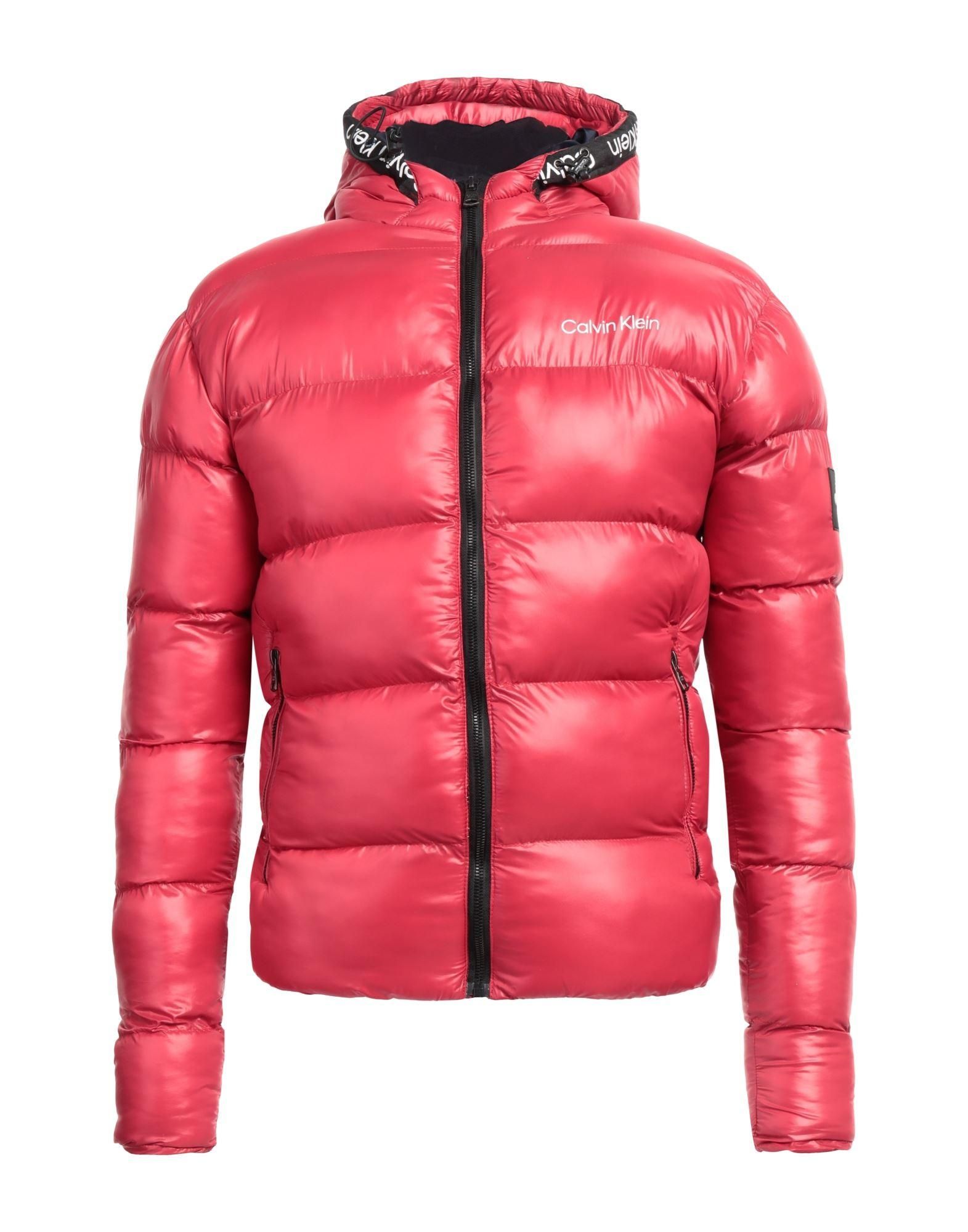 Calvin klein red puffer jacket mens deals