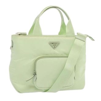 Prada Pre-owned Tote Bags, female, Green, Size: ONE SIZE Pre-owned Vintage Nylon Tote Bag