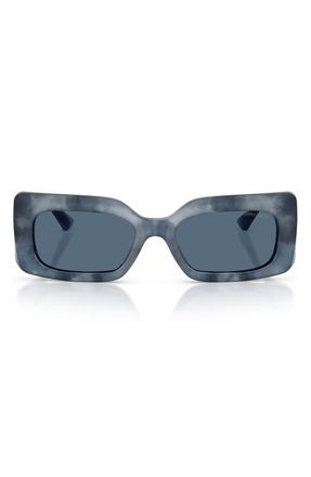 Jimmy Choo London 53mm Rectangular Sunglasses in Navy Blue Havana /Dark Blue at Nordstrom