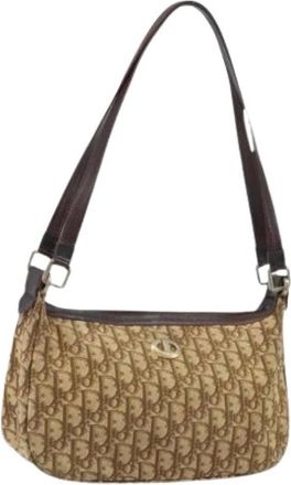 Dior Pre-owned Shoulder Bags, female, Beige, Size: ONE SIZE Pre-owned Trotter Canvas Shoulder Bag