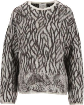 Forte_Forte Plumes De Heron Sweater - Dames - Ronde hals truien - Grijs - XS - Wol - Truien & Vesten