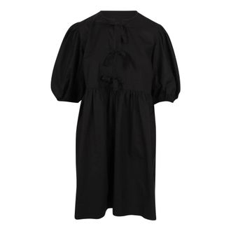 Ganni Front-tie Dress - female - Ganni - Short Dresses - Black - S - Dresses