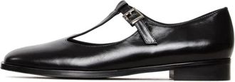 Cesare Gaspari Vintage Charm T-Strap Flats - Dames - Ballerinas - Zwart - 41 EU - Leer - Schoenen