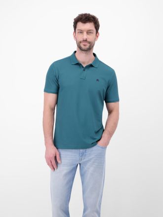 Lerros Poloshirt LERROS Poloshirt, COOL & DRY und Logo-Stitch, Herren, Gr. XXL, soft teal, 60% Baumwolle, 40% Polyester, ohne Ausschnitt, Shirts Poloshirt