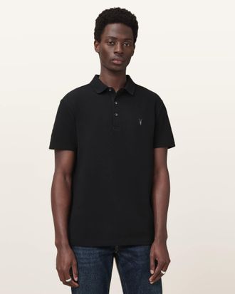 AllSaints Cotton Theo Short Sleeve Knitted Polo, Size: XS