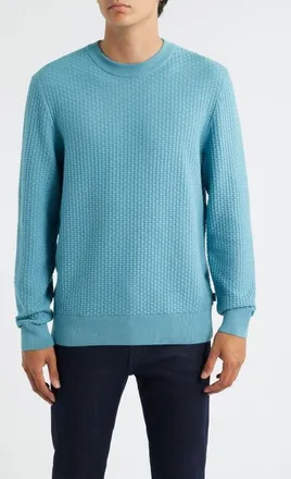 BOSS Imberto Textured Sweater in Light/Pastel Blue at Nordstrom, Size Xxx-Large