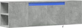 vidaXL Vidaxl - tv Wall Cabinet with led Lights Concrete Grey 135x31x39.5 cm