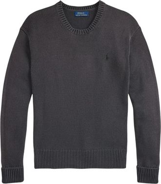 Ralph Lauren Cotton Knit - Heren - Ronde hals truien - Grijs - M - Katoen - Truien & Vesten