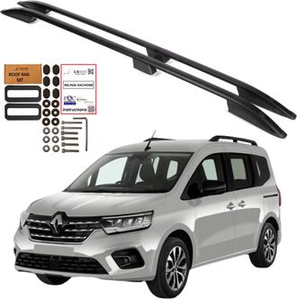 OEM Barras De Techo Renault Kangoo Mk3 L2 Long 2022 - Aluminio Macizo Negro