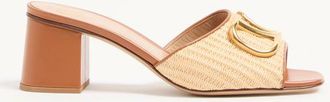 Valentino Garavani VLogo Signature Slide Sandal In Raffia 60mm Wo