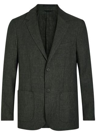 Sunspel Linen Blazer - Dark Green - 54 (UK44 / Xxl)