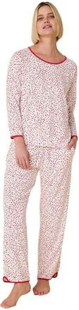 The Cats Pajamas Pima Knit Simple Set Stripes Dots in Confetti Dot Red at Nordstrom, Size X-Large