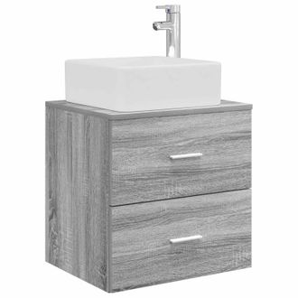 vidaXL Vanidad Con Lavabo De Pared Sonoma Gris 49,5 X 41 X 63 Cm Vidaxl