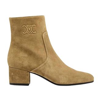 Celine Celine - Triomphe Zipped Boot - Dames - Schoenen - Beige - Maat: 38 EU Zijde