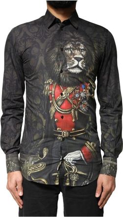 Dolce & Gabbana Heren, Overhemden, Zwart, Maat: XS Katoen