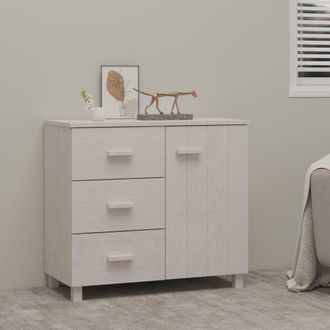 Berkfield Home Sideboard HAMAR White 90x40x80 cm Solid Pinewood | Size: 90 x 40 x 80 cm